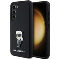 Aizsargvāciņš Samsung Galaxy S24+ – Karl Lagerfeld Silicone Ikonik Metal Pin, melns