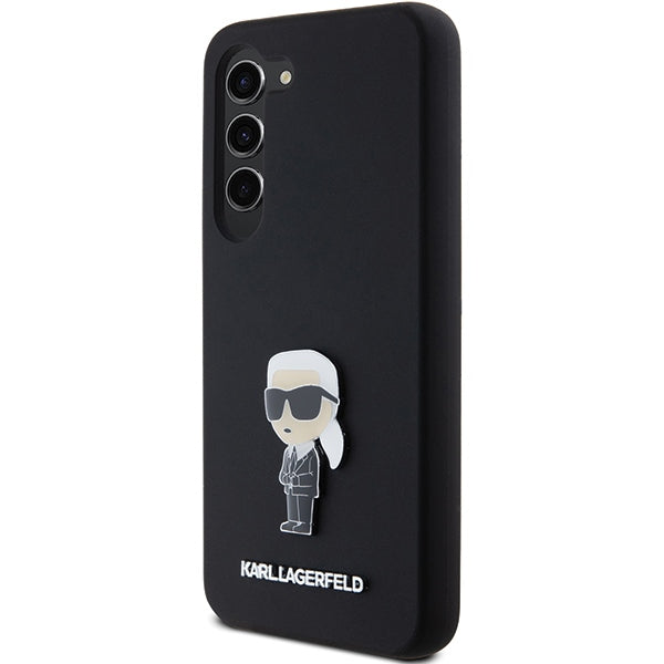 Aizsargvāciņš Samsung Galaxy S24+ – Karl Lagerfeld Silicone Ikonik Metal Pin, melns — attēls 2