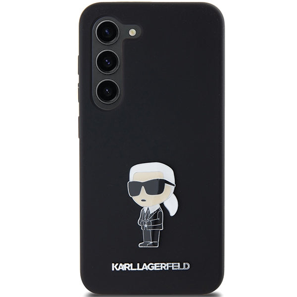 Aizsargvāciņš Samsung Galaxy S24+ – Karl Lagerfeld Silicone Ikonik Metal Pin, melns — attēls 3