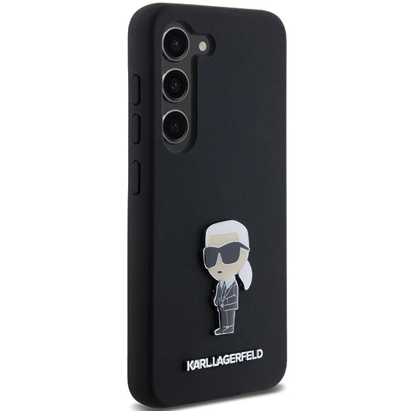 Aizsargvāciņš Samsung Galaxy S24+ – Karl Lagerfeld Silicone Ikonik Metal Pin, melns — attēls 4