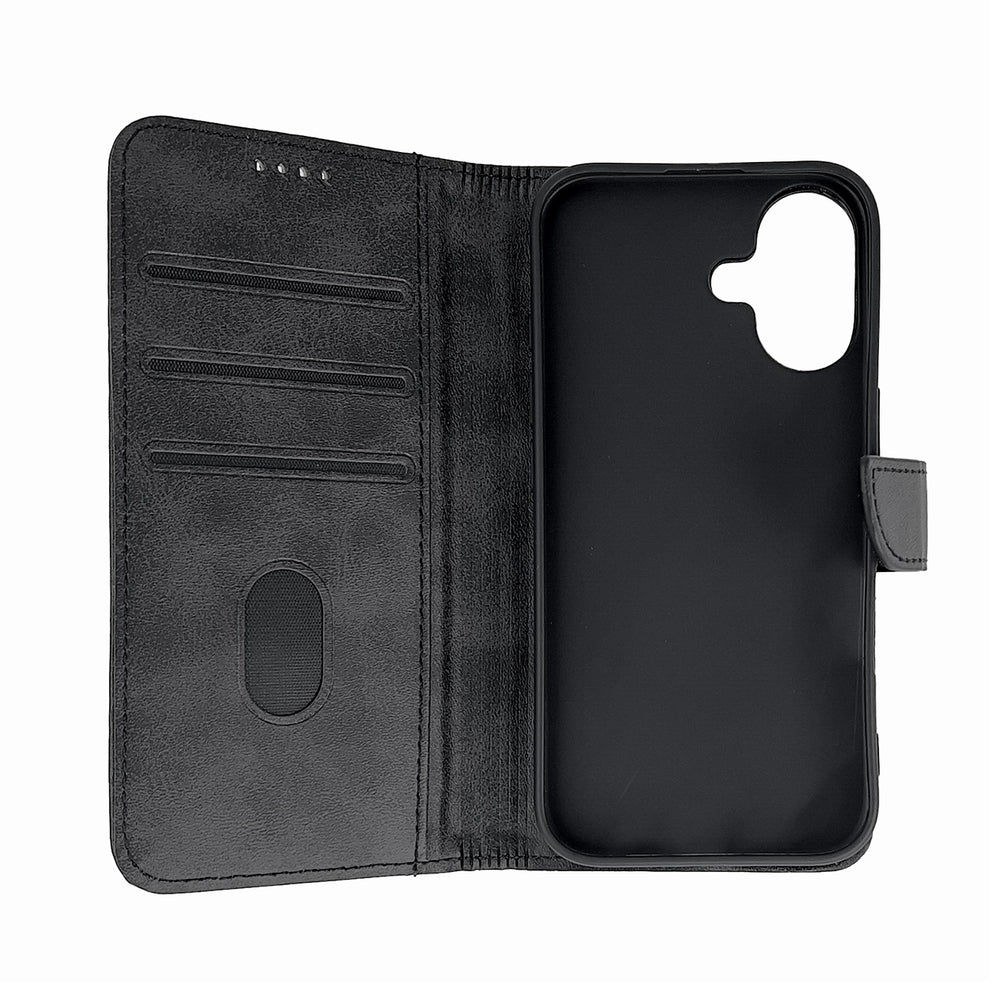 Aizsargvāciņš iPhone 16 – Leather, melns — attēls 3