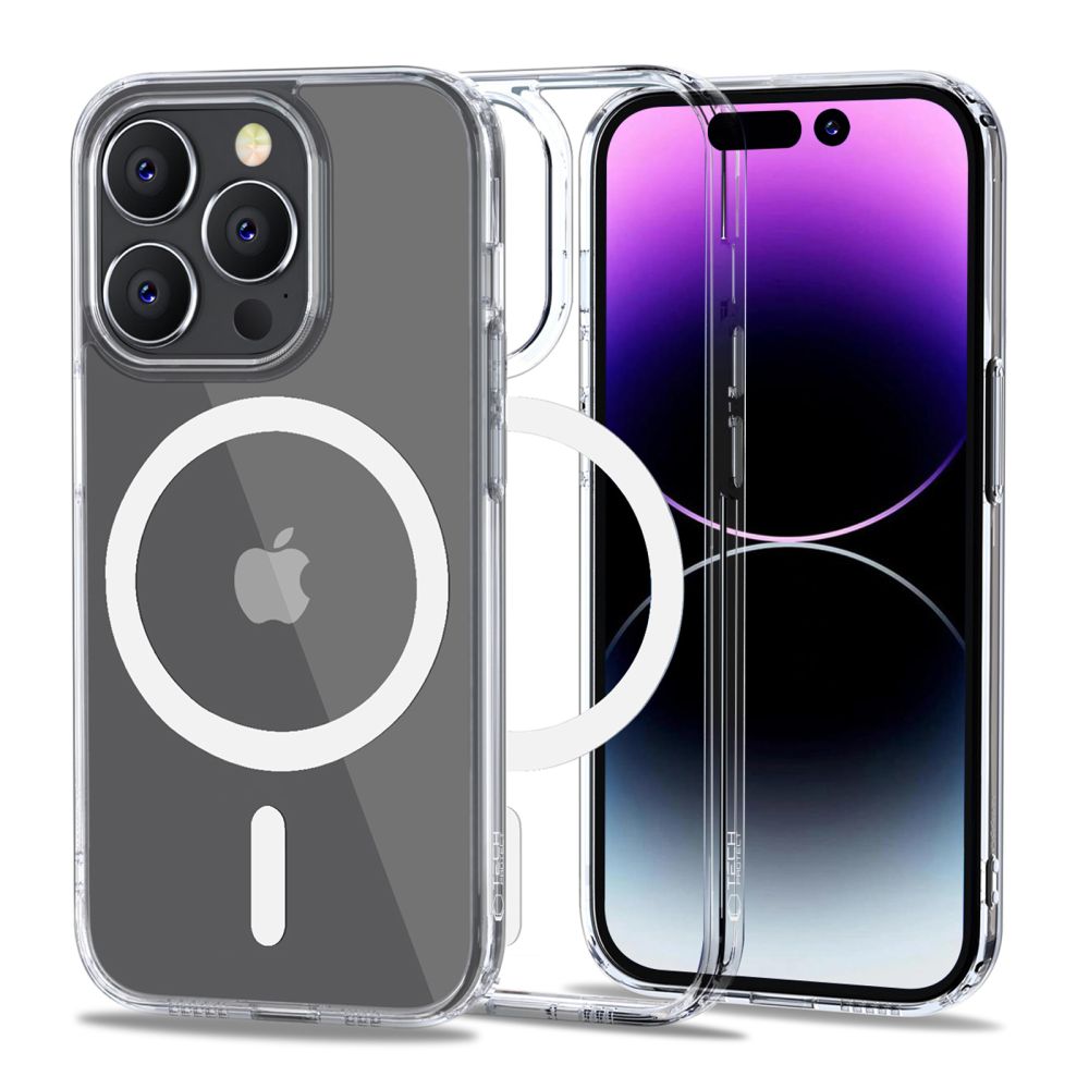Aizsargvāciņš iPhone 14 Pro – Tech-Protect FlexAir Hybrid MagSafe, caurspīdīgs