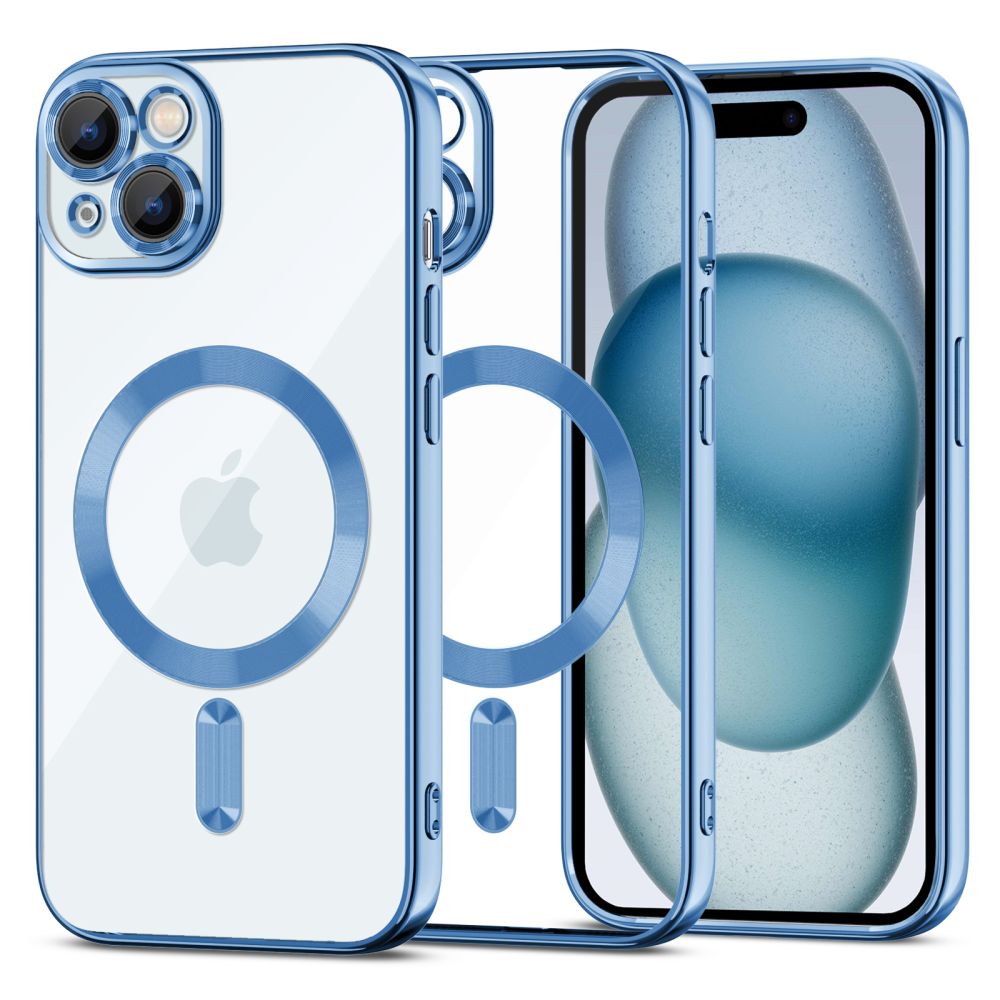 Aizsargvāciņš iPhone 15 – Tech-Protect MagShine Line MagSafe, zils