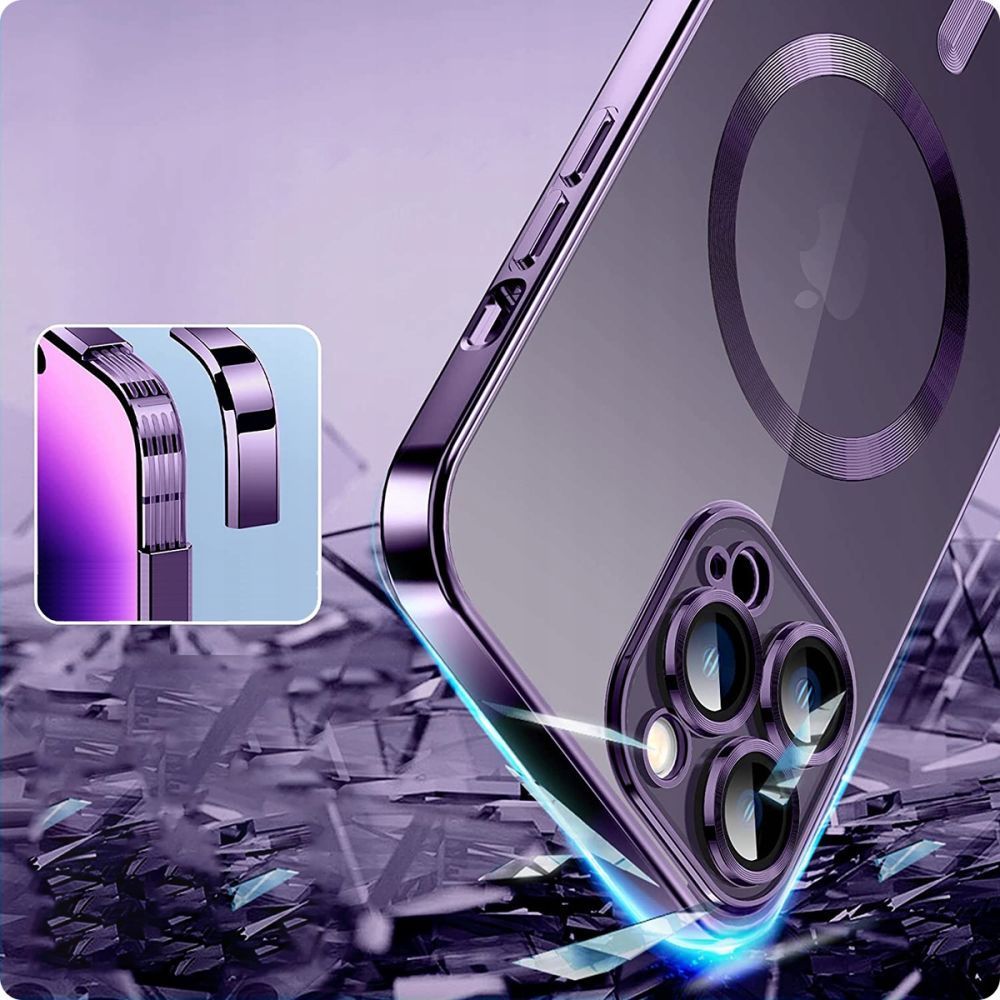 Aizsargvāciņš iPhone 15 – Tech-Protect MagShine Line MagSafe, zils — attēls 4