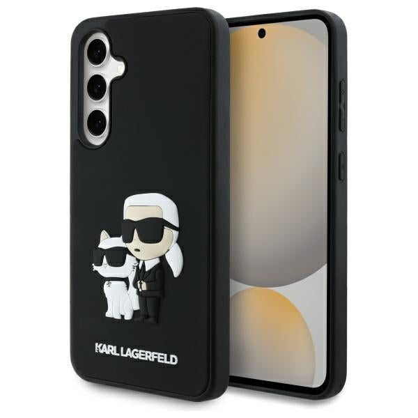Aizsargvāciņš Samsung Galaxy S24 FE – Karl Lagerfeld 3D Rubber Karl&Choupette, melns