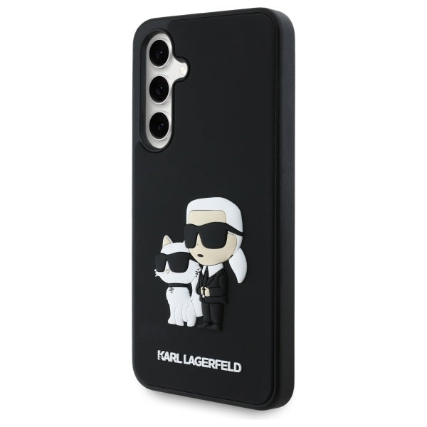Aizsargvāciņš Samsung Galaxy S24 FE – Karl Lagerfeld 3D Rubber Karl&Choupette, melns — attēls 2