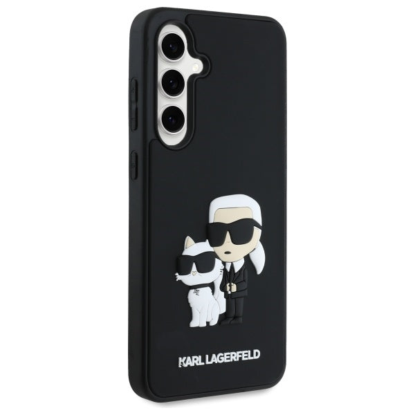 Aizsargvāciņš Samsung Galaxy S24 FE – Karl Lagerfeld 3D Rubber Karl&Choupette, melns — attēls 4