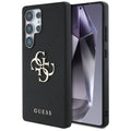 Aizsargvāciņš Samsung Galaxy S25 Ultra – Guess Grained Big 4G Logo Small Classic Logo, melns