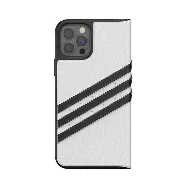 Aizsargvāciņš iPhone 12 / 12 Pro 6.1" - white and – Adidas OR Booklet PU, melns — attēls 3