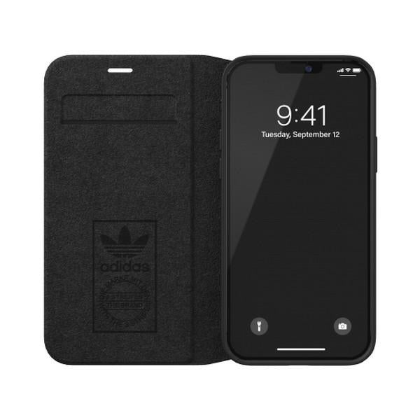 Aizsargvāciņš iPhone 12 / 12 Pro 6.1" - white and – Adidas OR Booklet PU, melns — attēls 4