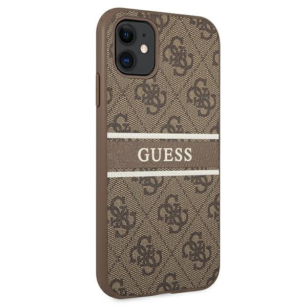 Aizsargvāciņš iPhone 11 / Xr 6.1" – Guess 4G Stripe, brūns — attēls 4