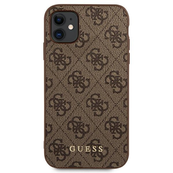 Aizsargvāciņš iPhone 11 / Xr 6.1" – Guess 4G Metal Gold Logo, brūns — attēls 3