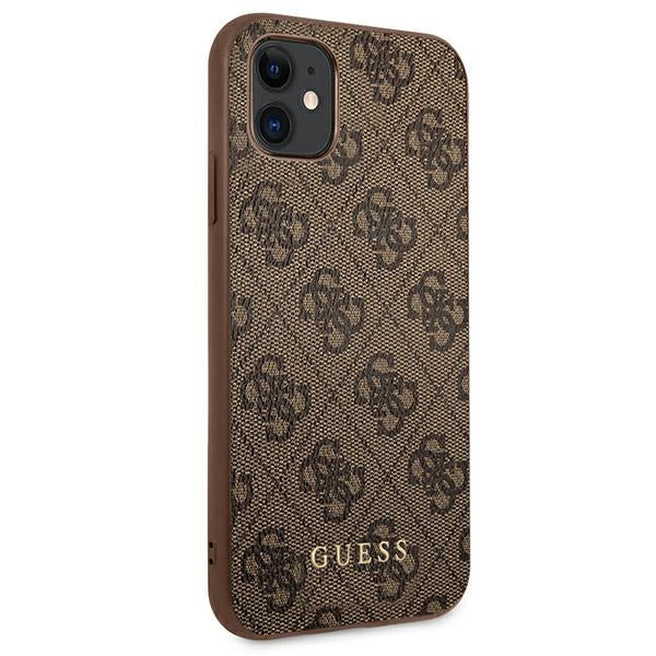 Aizsargvāciņš iPhone 11 / Xr 6.1" – Guess 4G Metal Gold Logo, brūns — attēls 4