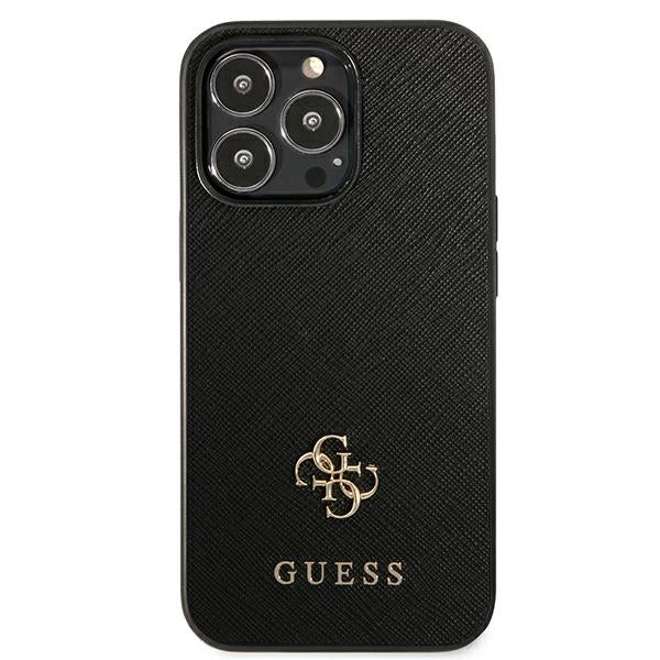 Aizsargvāciņš iPhone 13 Pro / 13 6.1" – Guess Saffiano 4G Small Metal Logo, melns — attēls 3