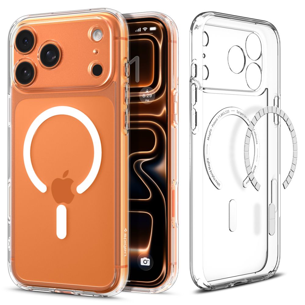 Aizsargvāciņš iPhone 17 Pro Max - Clear and – Spigen Ultra Hybrid MagSafe, balts