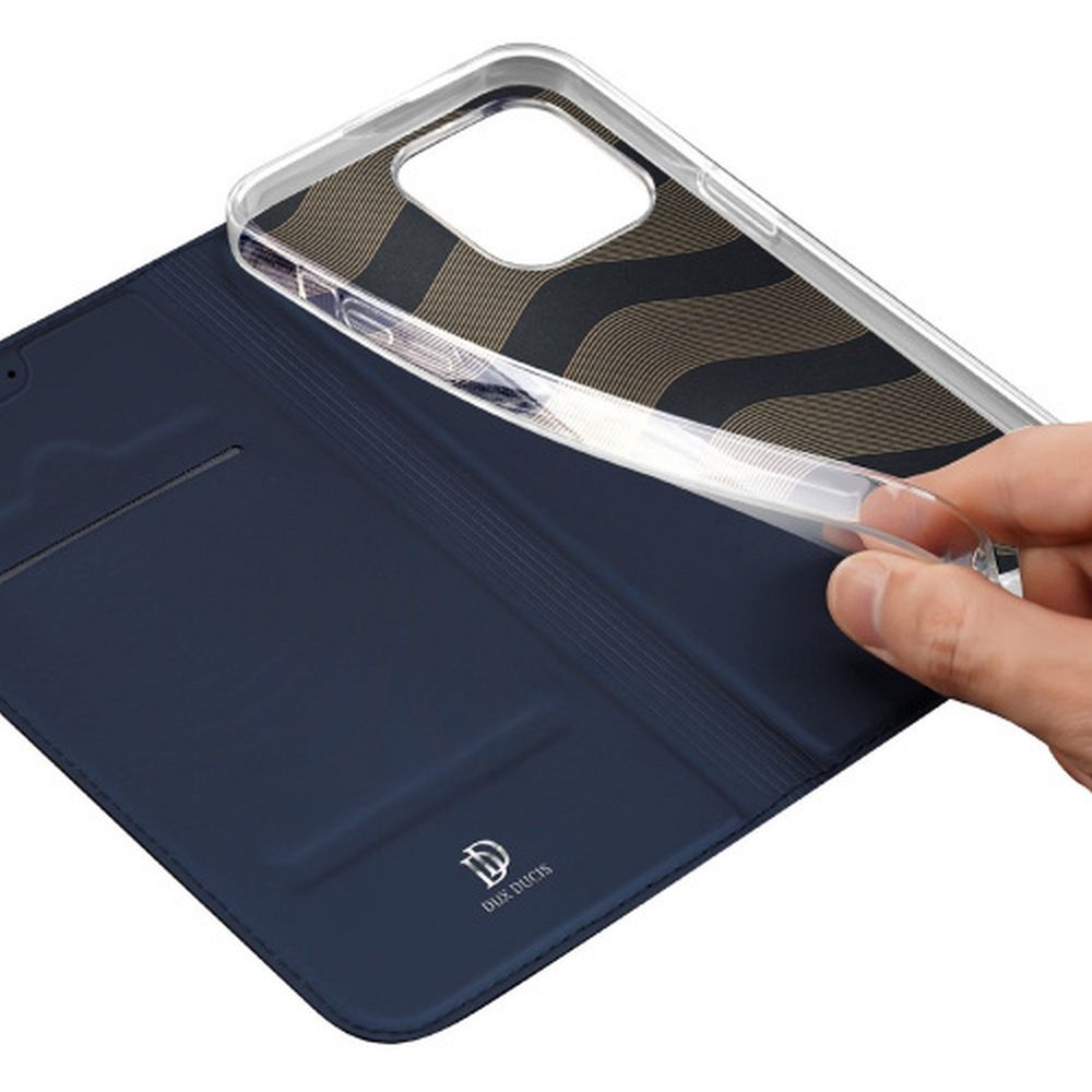 Aizsargvāciņš iPhone 15 Pro – DUX DUCIS wallet SKIN PRO, zils — attēls 3