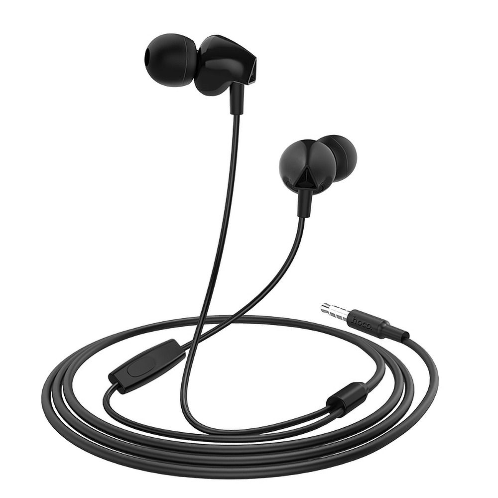 Mikrofons HOCO wire earphones Jack 3,5 mm with microphone M60 black — attēls 2