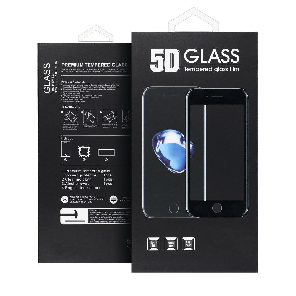 Aizsargstikls Xiaomi Redmi 9T – 5D Full Glue, melns — attēls 2