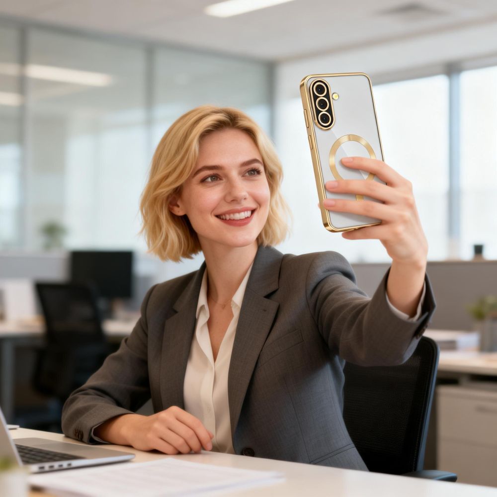 Aizsargvāciņš Samsung Galaxy A57 5G - Transparent – Tech-Protect MagFlex MagSafe, zelta — attēls 4