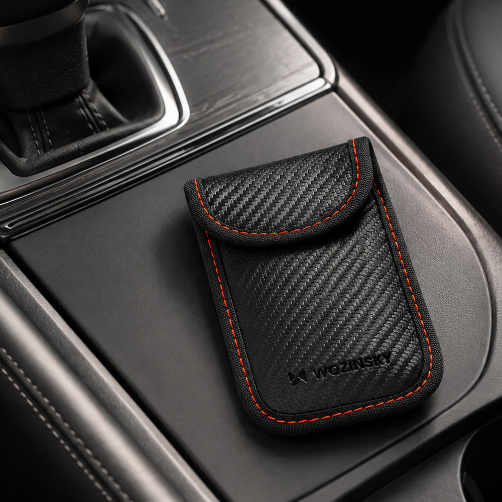 Wozinsky WPB-R14 RFID signālu bloķējošs maciņš auto bezatslēgas atslēgai 14×9 cm, melns