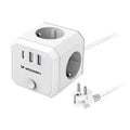 Wozinsky WKZ-3B strāvas sadalītājs 4× AC + 2× USB-A + USB-C, 4000 W, 1,8 m, balts