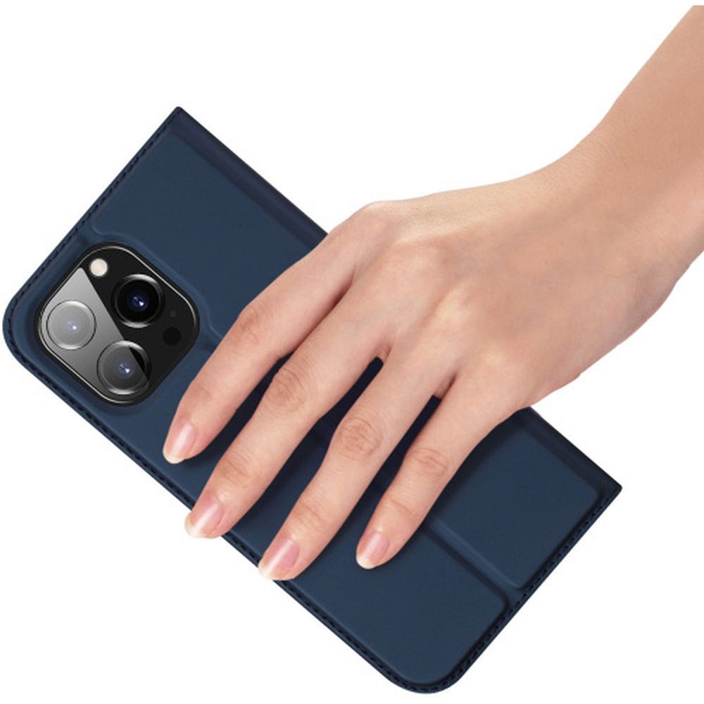 Aizsargvāciņš iPhone 15 Pro Max – DUX DUCIS wallet SKIN PRO, zils — attēls 3