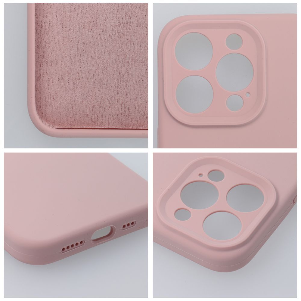 Aizsargvāciņš iPhone 16 Pro Max sand – SILICONE 2mm, rozā — attēls 3