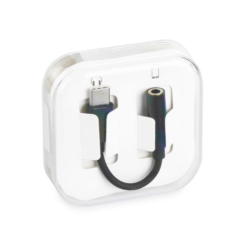 Adapteris Adapter AUX Type C (male) to Jack 3,5 mm (female) BOX black [DAC]