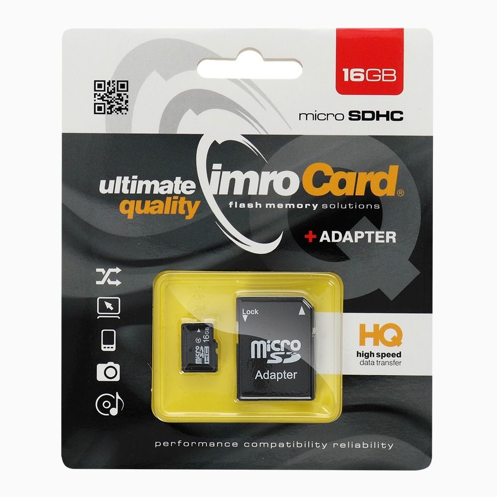 Adapteris IMRO memory card microSD 16GB with adapter SD
