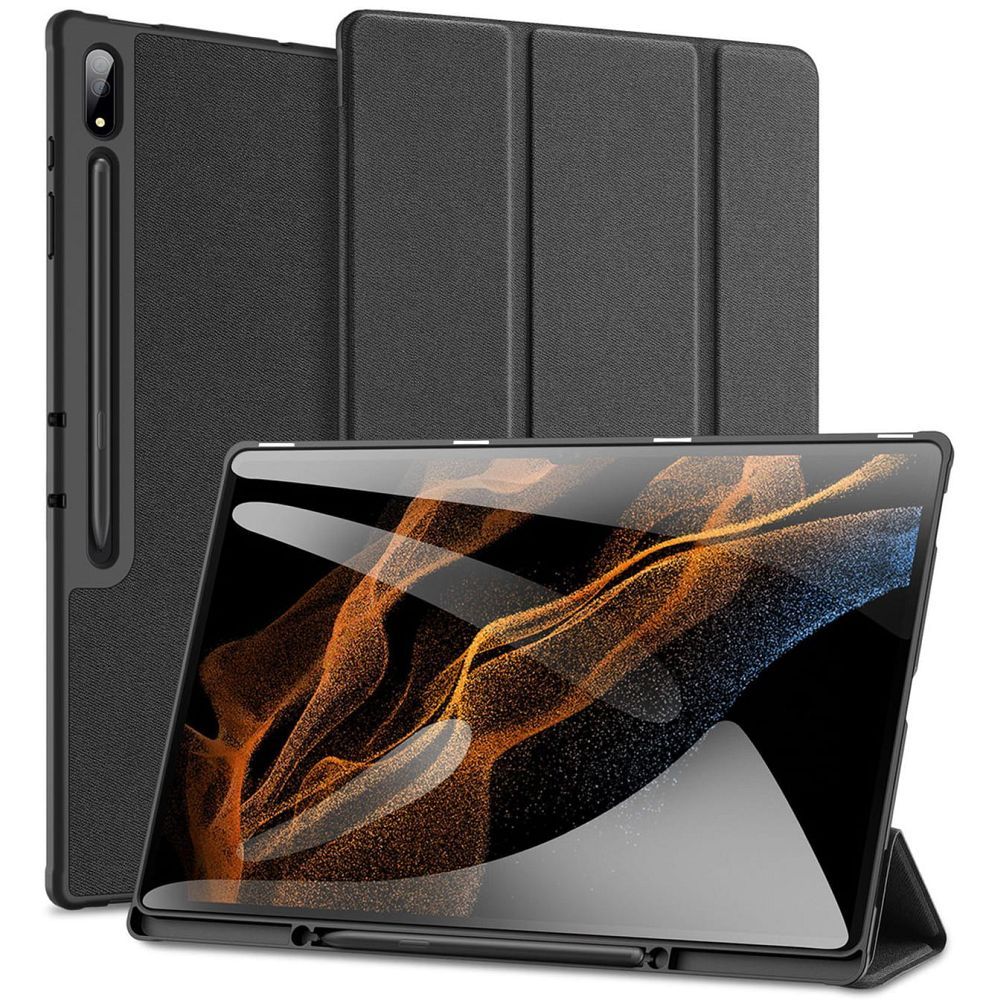 Aizsargvāciņš Samsung Tab S8 Ultra/S9 Ultra – DUX DUCIS DOMO foldable with pencil storage, melns — attēls 2