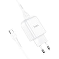 Uzlādes adapteris HOCO travel charger USB A + cable USB A to Type C 2.1A N2 white