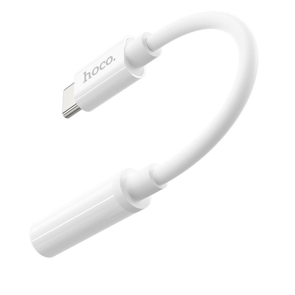 Adapteris HOCO adapter AUX Type C to Jack 3,5 mm LS30 white — attēls 4