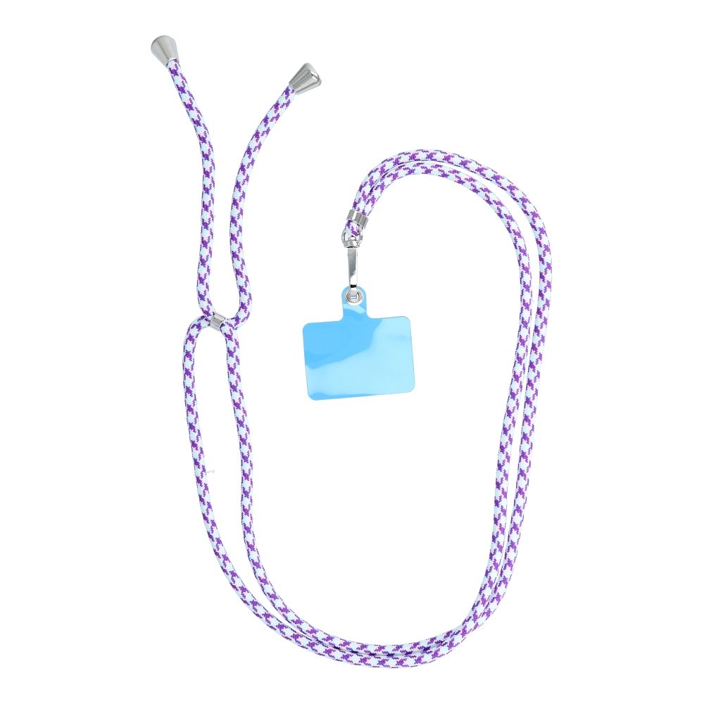 SWING (6mm) pendant for the phone with adjustable length / cord length 165cm (max 82.5cm in the loop) / on the shoulder or neck - white - purple