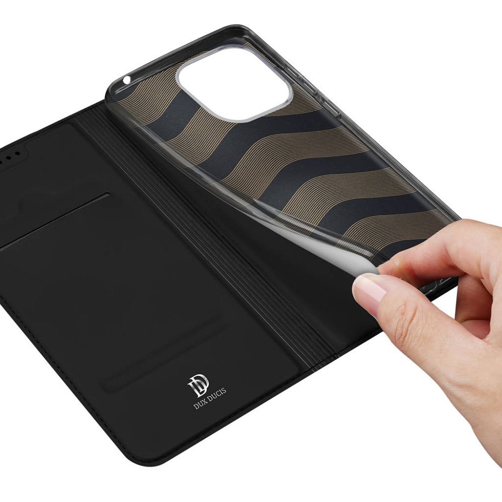 Aizsargvāciņš REDMI 12C – DUX DUCIS wallet SKIN PRO, melns — attēls 3