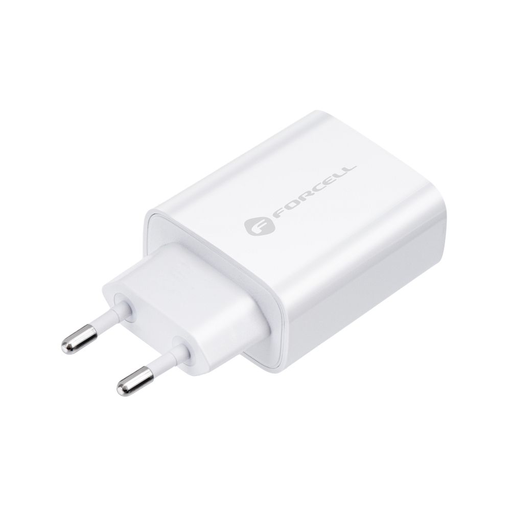Uzlādes adapteris FORCELL F-ENERGY TFK-TC-25WPD travel charger Type C PD QC4.0 3A 25W white — attēls 4