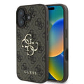 Guess 4G Big Logo aizsargvāciņš iPhone 16 6,1 collai, brūns