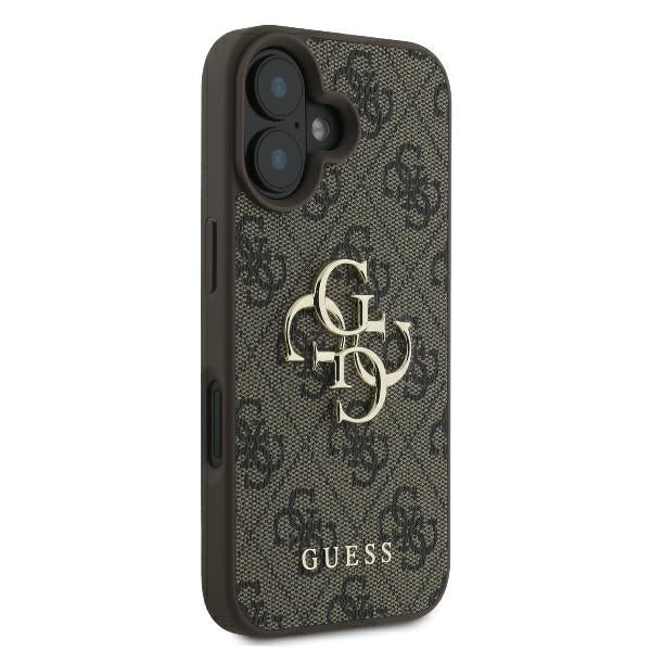 Guess 4G Big Logo aizsargvāciņš iPhone 16 6,1 collai, brūns