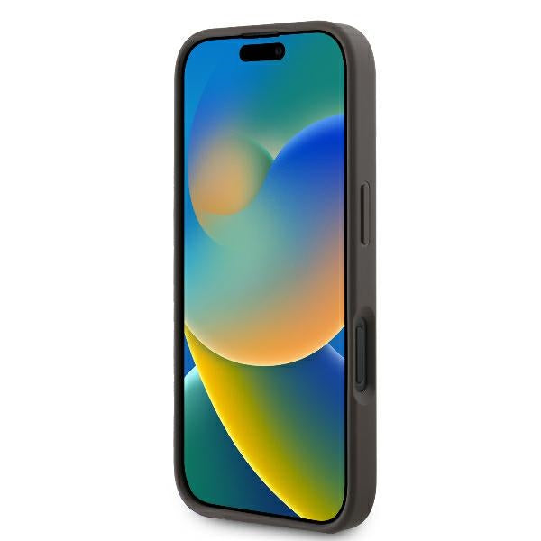 Guess 4G Big Logo aizsargvāciņš iPhone 16 6,1 collai, brūns