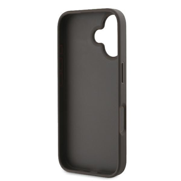 Guess 4G Big Logo aizsargvāciņš iPhone 16 6,1 collai, brūns