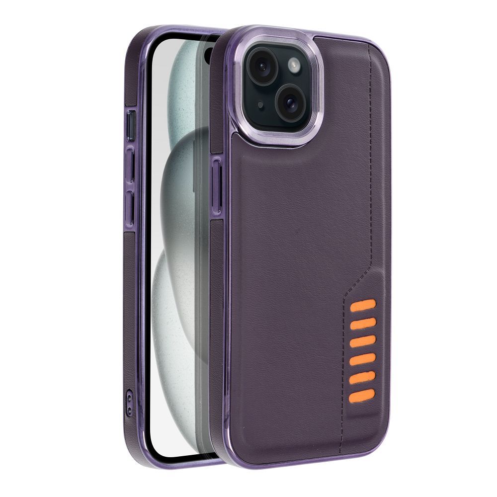 Aizsargvāciņš iPhone 15 dark – MILANO, violets — attēls 2