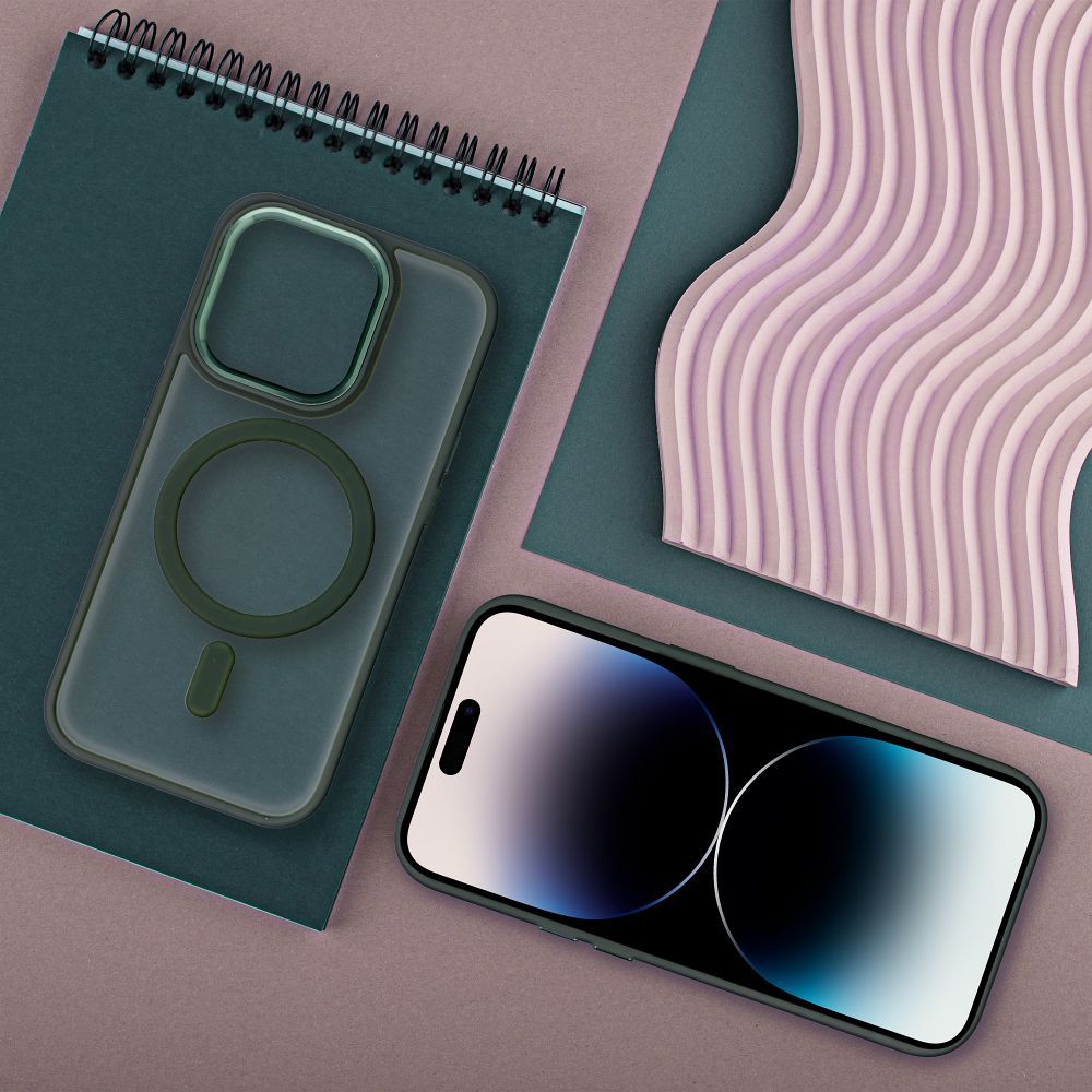 Aizsargvāciņš iPhone 15 – MATTE MAG compatible with MagSafe, zaļš — attēls 4