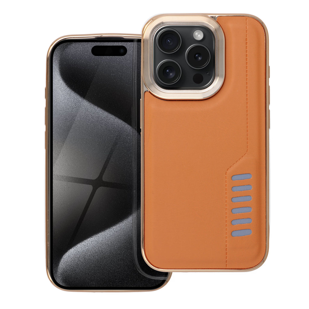 Aizsargvāciņš iPhone 15 Pro – MILANO, brūns — attēls 2