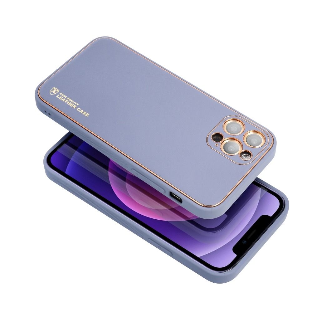 Aizsargvāciņš iPhone 12 Pro Max – LEATHER, zils — attēls 3