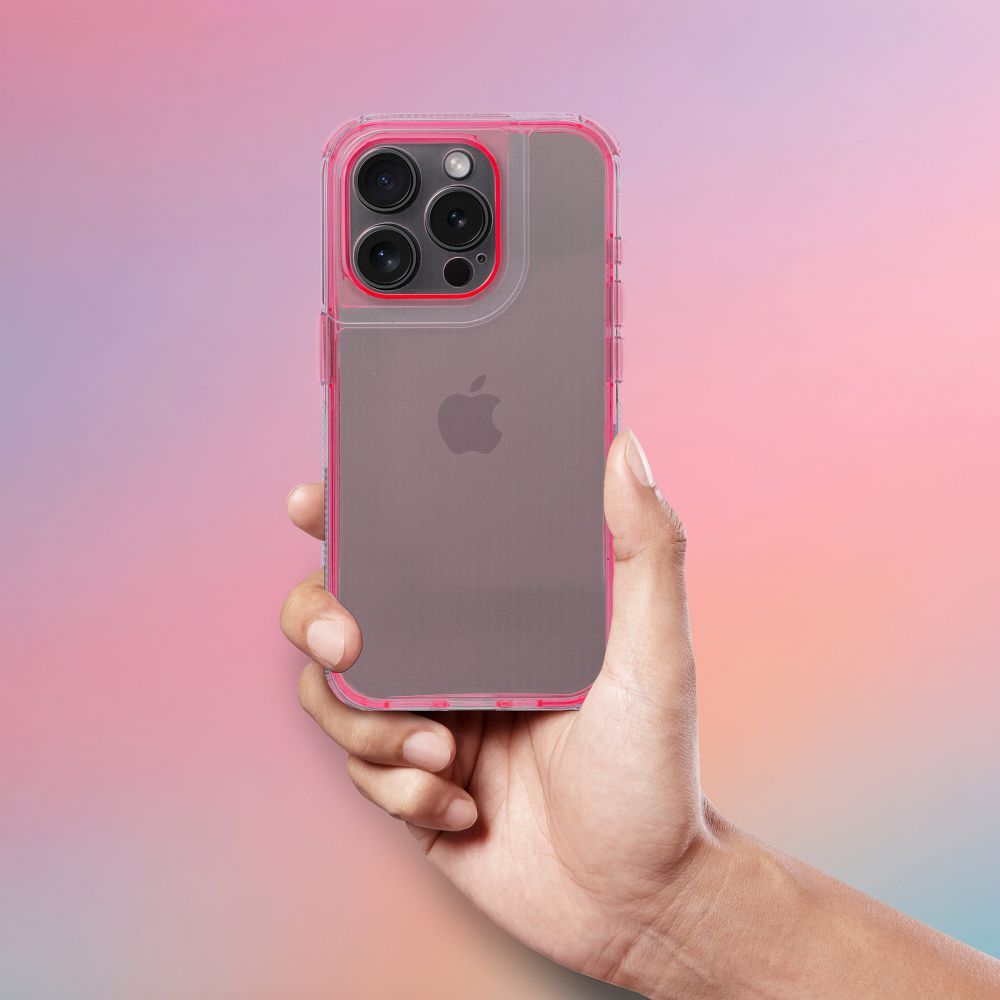 Aizsargvāciņš iPhone 16 – MATRIX CLEAR, pūderrozā — attēls 3