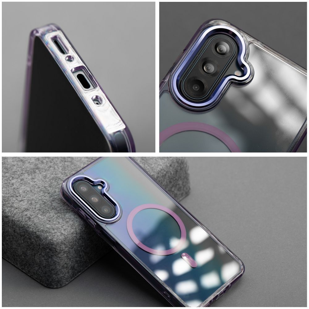 Frame Clear Hybrid Mag Cover aizsargvāciņš Xiaomi Redmi 17 4G / 5G, violets