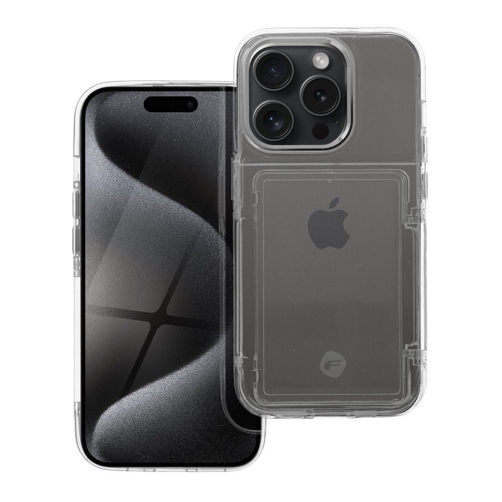 Aizsargvāciņš iPhone 15 Pro – FORCELL F-PROTECT Crystal Pocket, caurspīdīgs