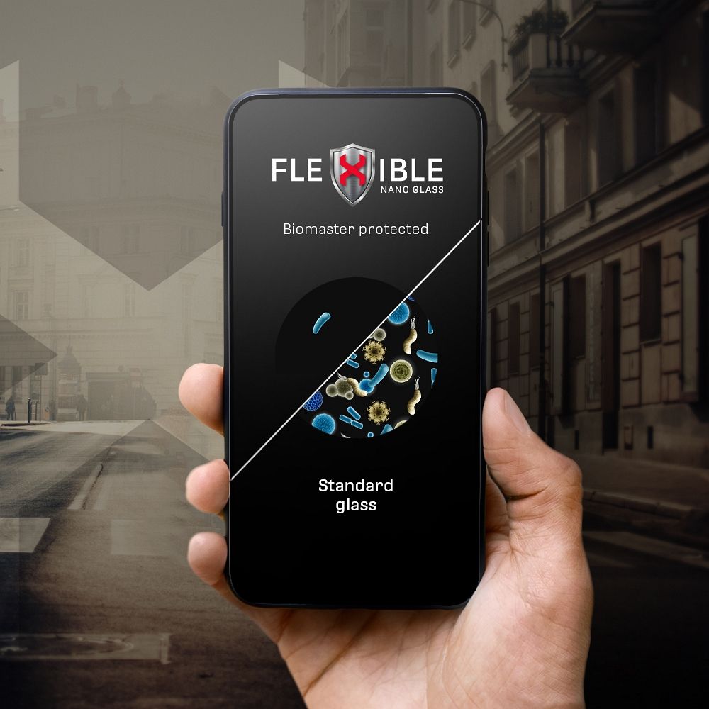 Aizsargstikls iPhone Xr/11 – Forcell Flexible Nano 5D, melns — attēls 3