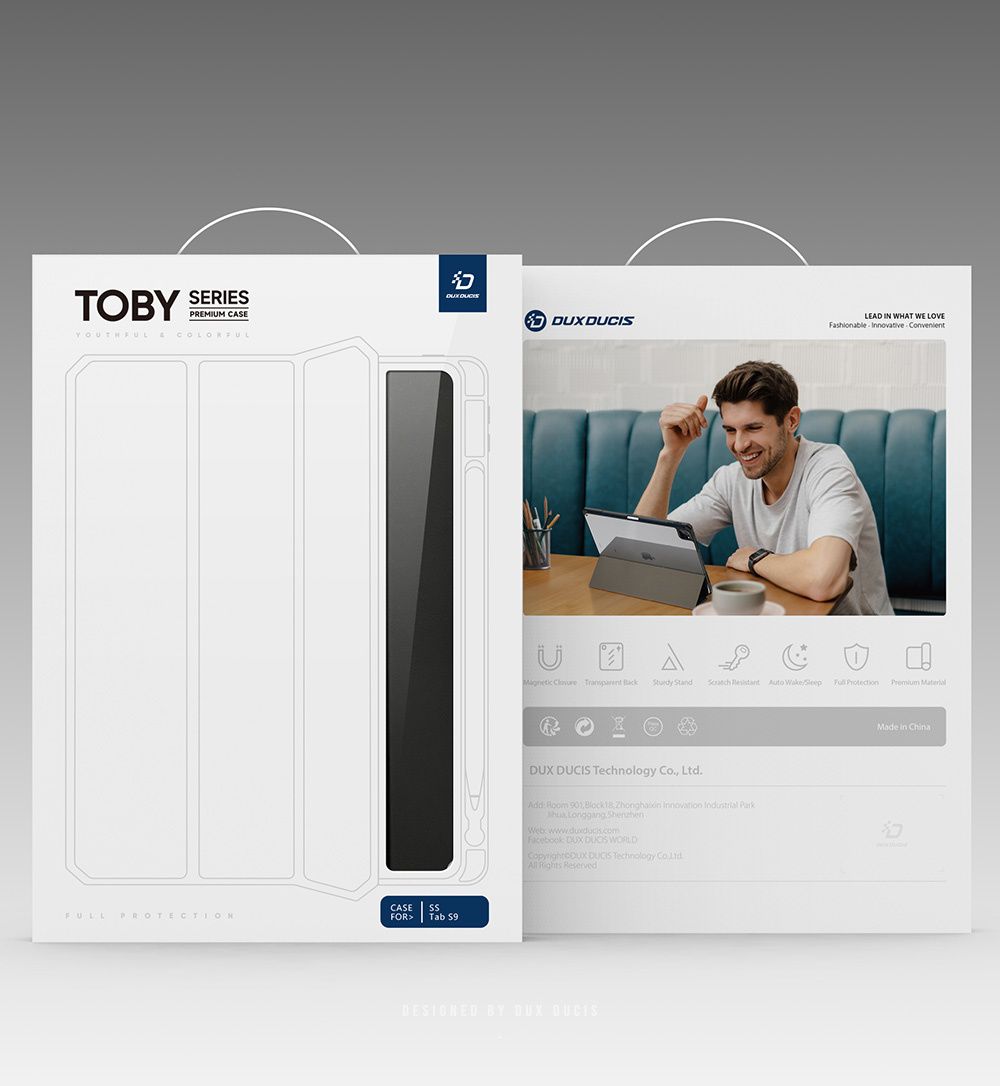 Aizsargvāciņš Samsung Tab S9 – DUX DUCIS TOBY with pencil storage, melns — attēls 4