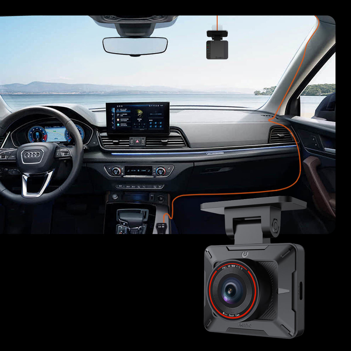 AKEEYO P1 Full HD 30 fps auto videoreģistrators, melns