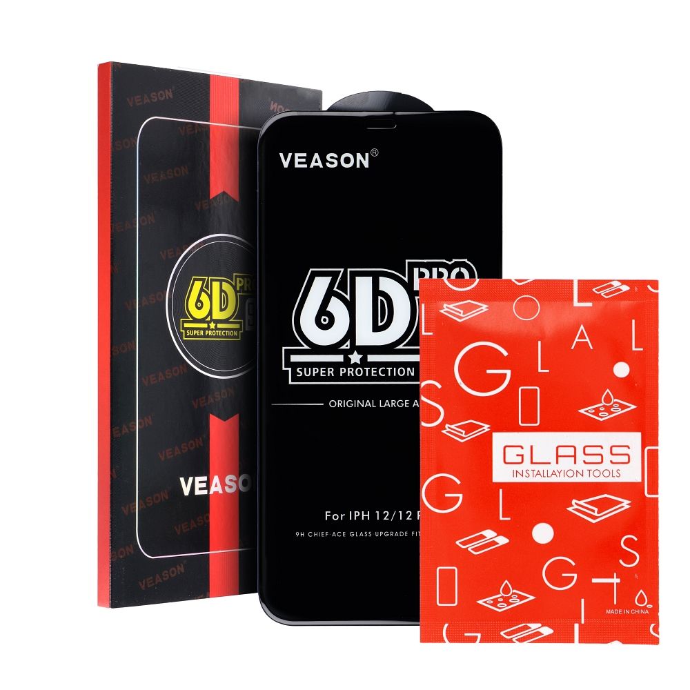 Aizsargstikls Xiaomi Redmi Note 13 5G / Redmi Note 13 Pro 5G – 6D Pro Veason, melns — attēls 4